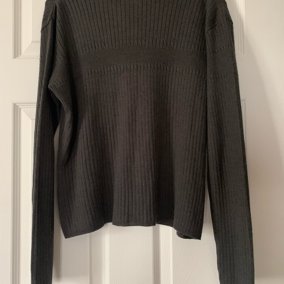 Vintage Versace Jeans Couture Mens  Cardigan Ribbed Sweater Full Zip Gray Size L - Picture 3 of 12